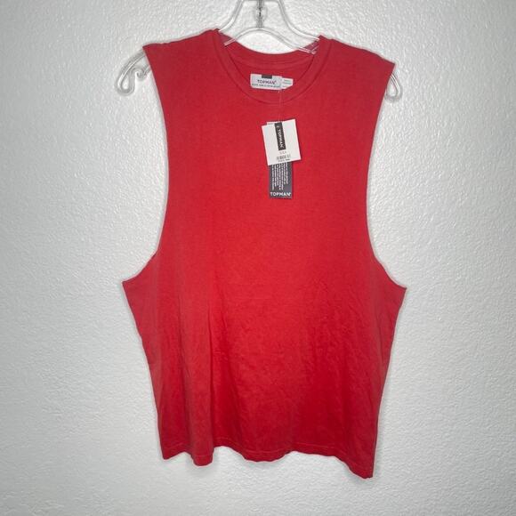 Topman Mens Shirt Size XXS Pink Muscle Sleeveless Pullover Crew Neck Tank Top - Picture 1 of 12